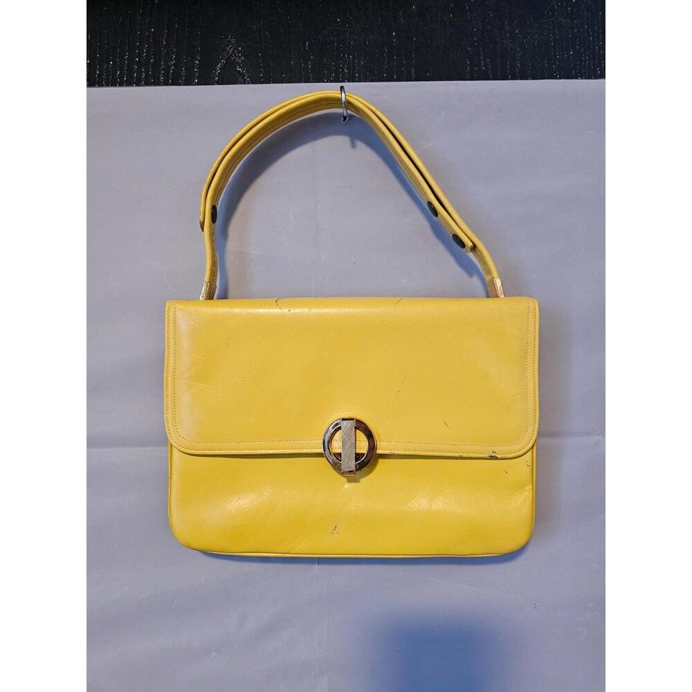 Vintage Hill & Dale Yellow Handbag Made in USA Mod Top Handle Purse